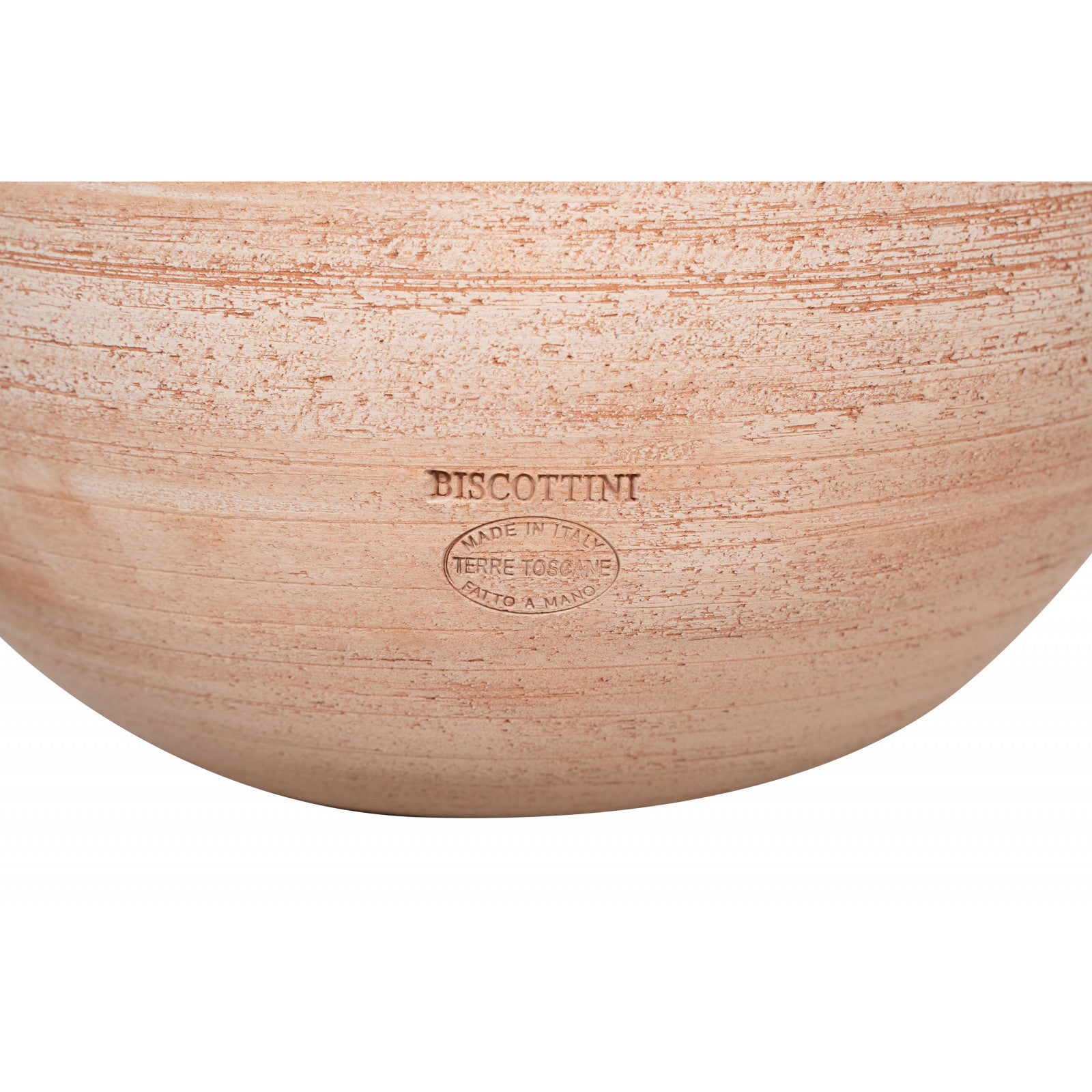 BISCOTTINI Vasque en terre cuite 31x29cm - Pot de fleurs extérieur et intérieur - Vasque style provençal fait main - Bac à fleurs de jardin - 3
