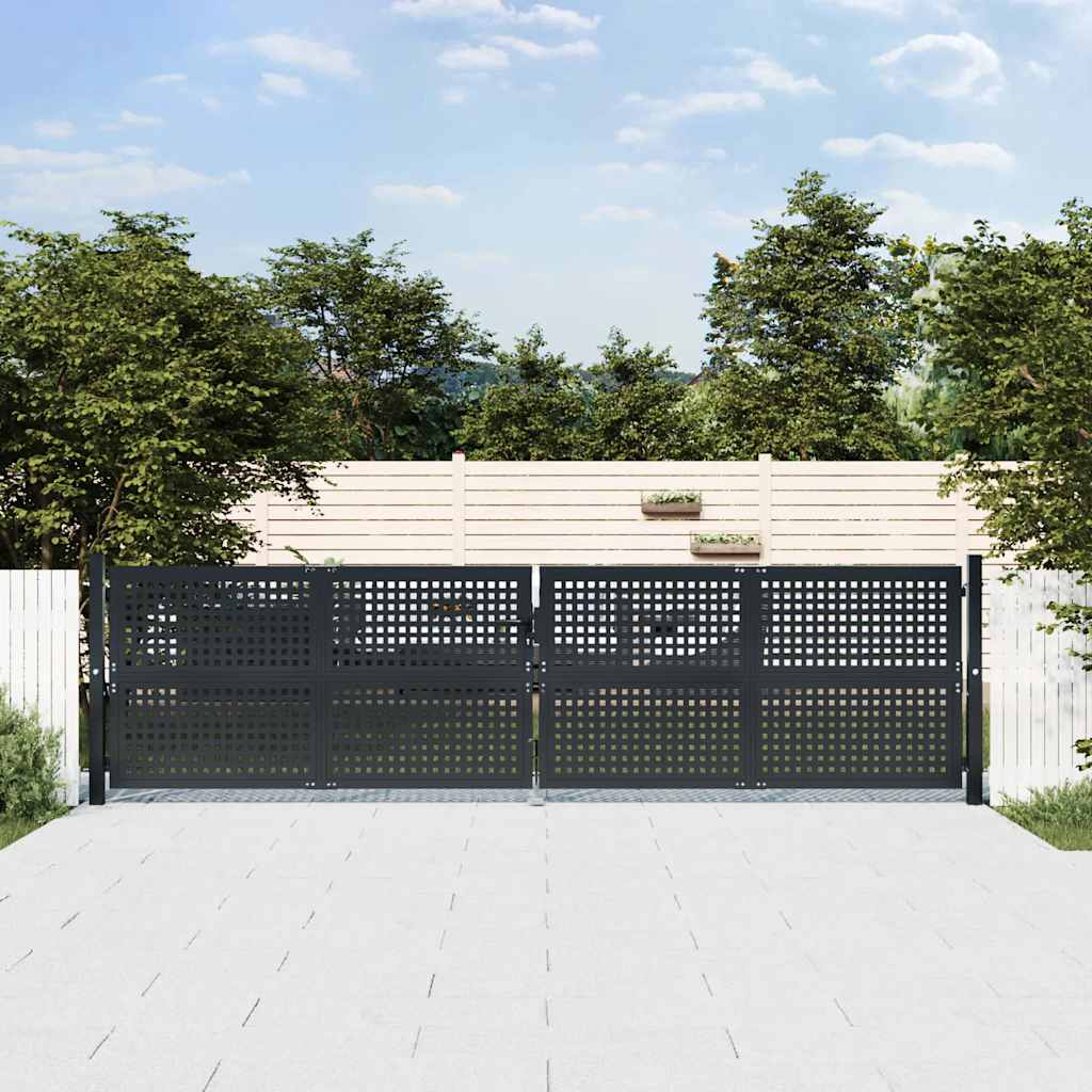 Vidaxl Puerta De Jardín Antracita 400X75 Cm Acero , Leroy Merlin