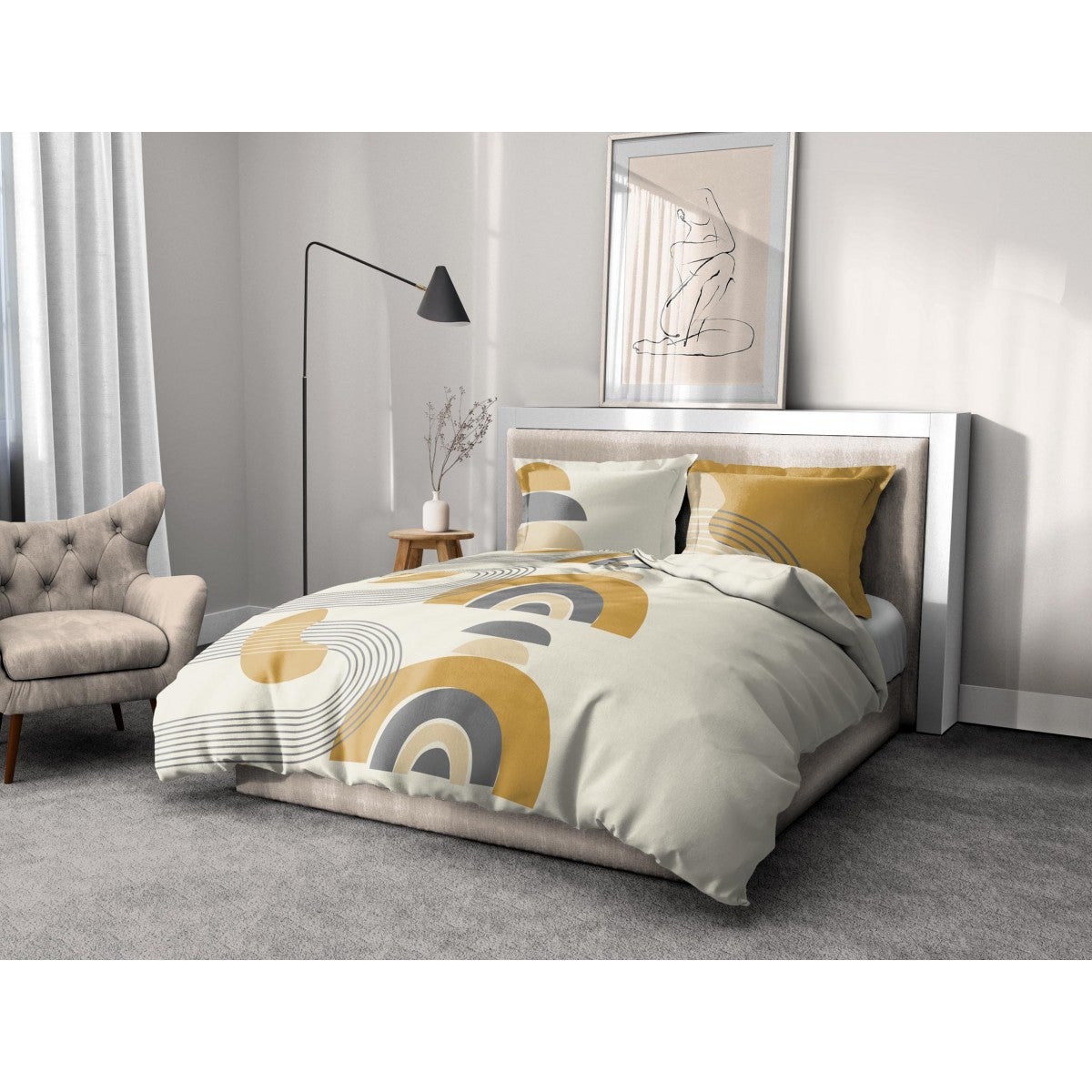 Home Linge Passion 240 x 260 cm. Lonsdale/Ocre_Lonsdale/Parure copripiumino Lonsdale - 2