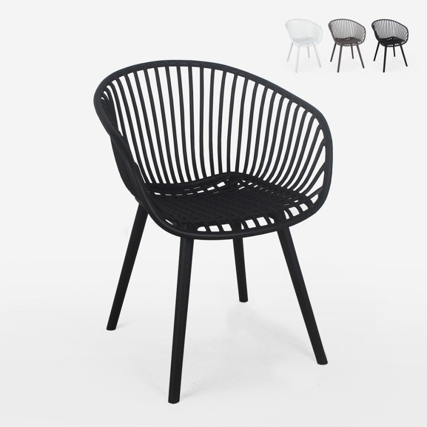 Chaise de jardin cuisine salle à manger moderne avec accoudoirs Philis ...