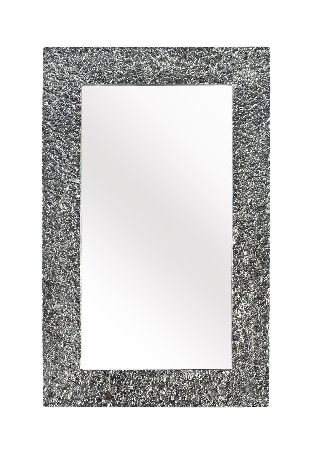 Lustro aluminiowe, tył z płyty MDF, 75 cm, styl nowoczesny industrialny, 120x75x4 GYC