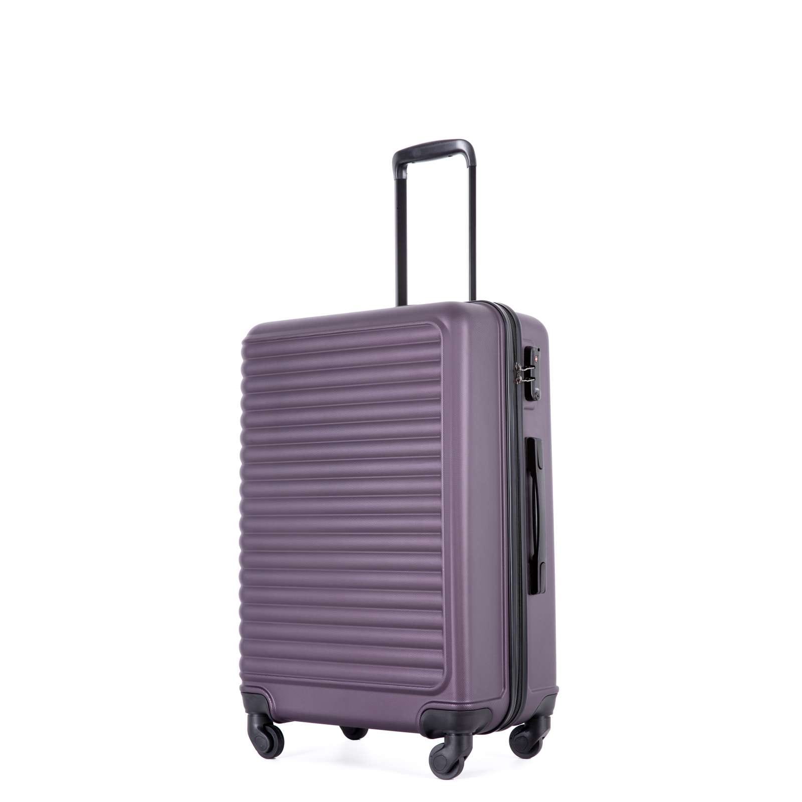 COOLIFE Set Valises Rigides ABS 5 Pièces – 4 Roues 360°, Serrure TSA, Bleu/Rouge + Sac Voyage & Trousse Toilette Offerte