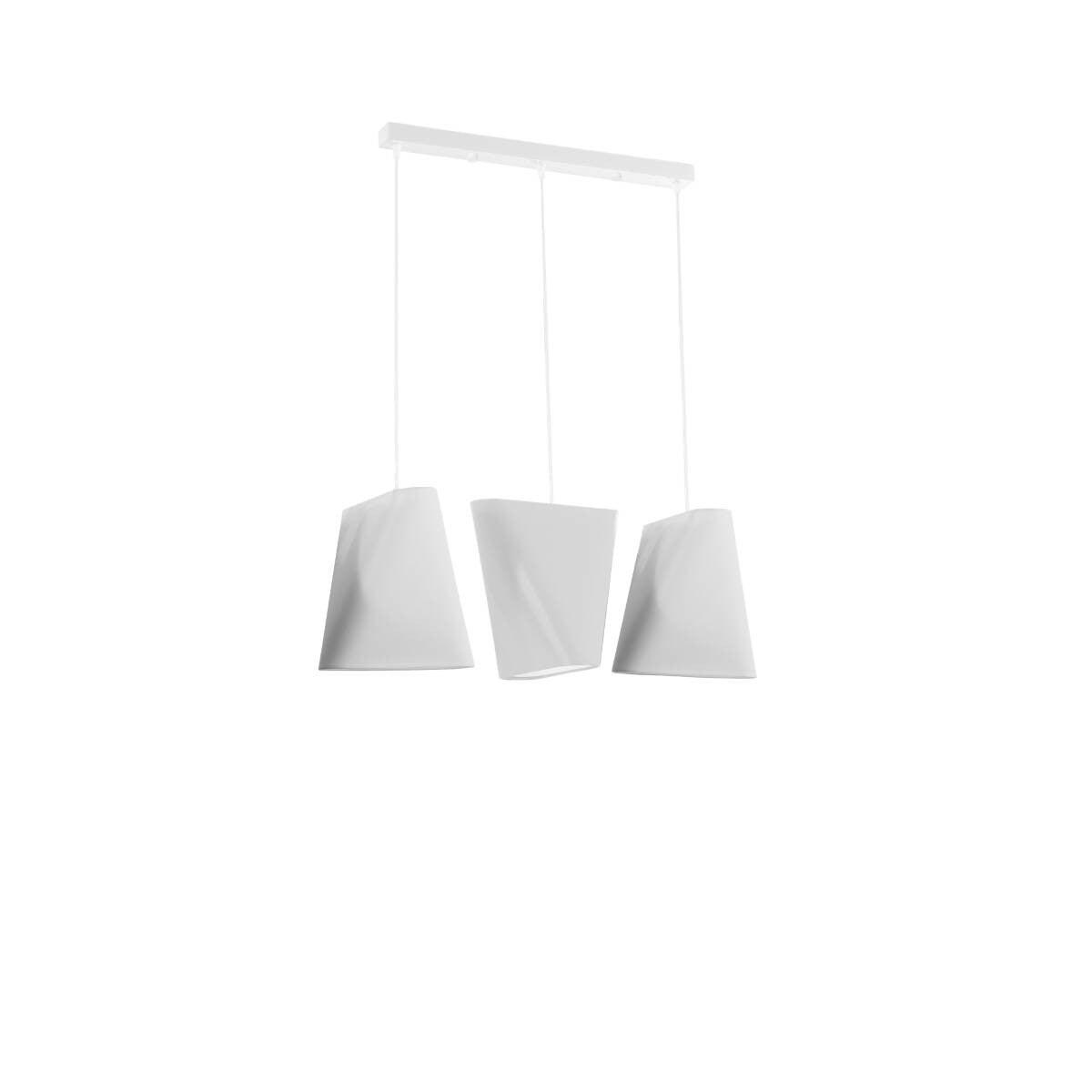 Lampa wisząca Blum biała 3xE27x15W wym: 128 x 60 x 28 cm tkanina Sollux Lighting
