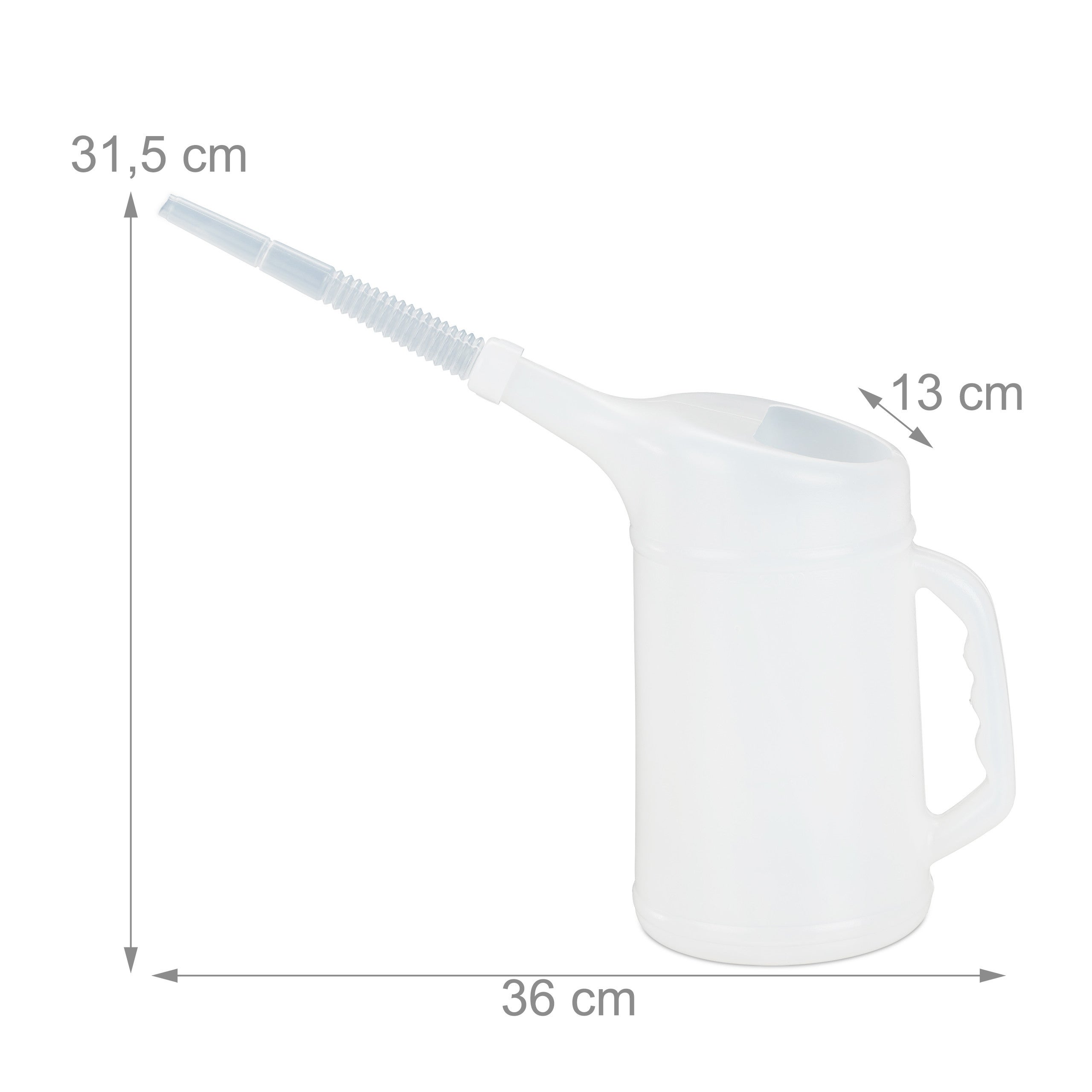 Cântara de óleo 2 L, bocal flexível, copo de medição, troca de óleo, resistente, carro, oficina, Relaxdays - 4