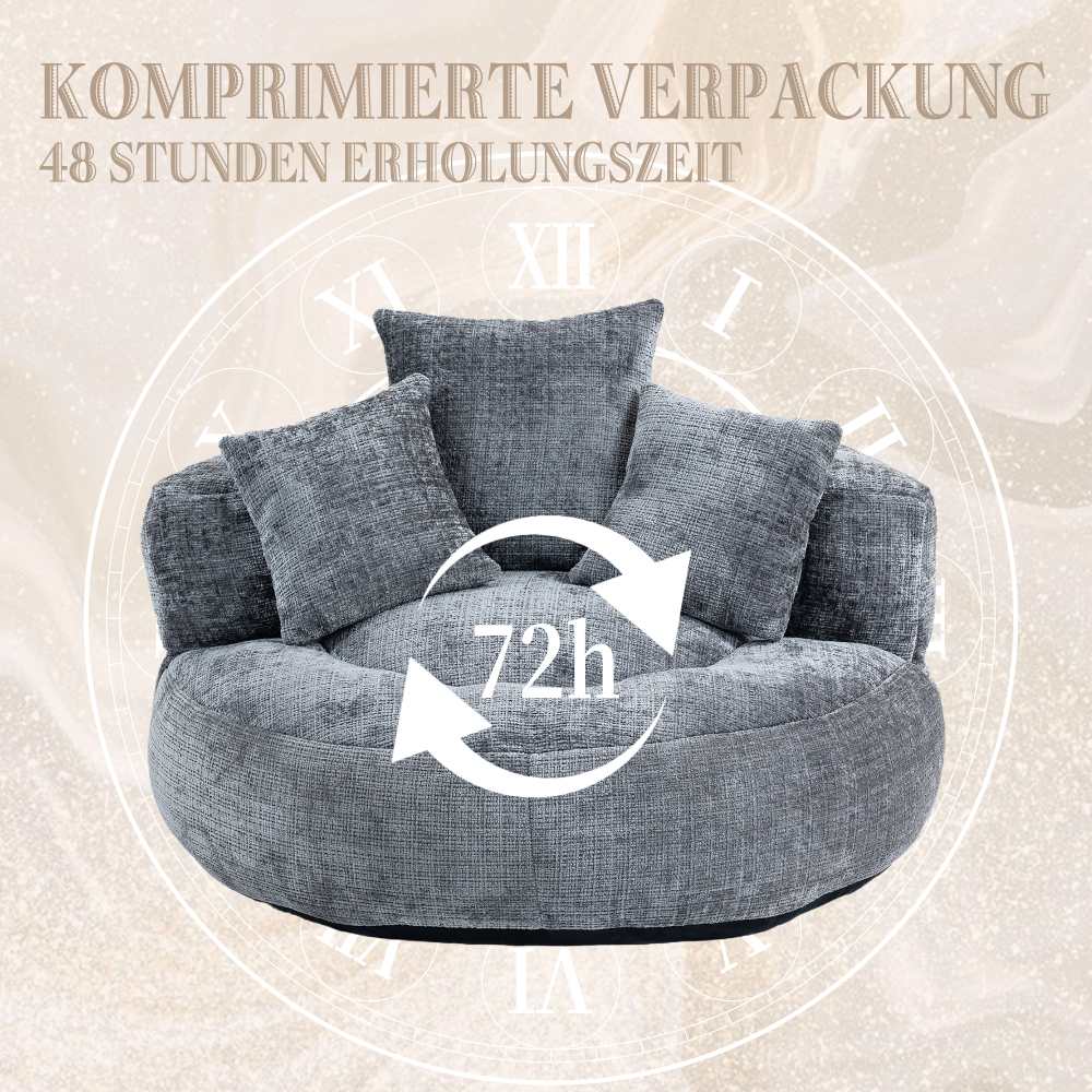 Canapé paresseux Chenille avec dossier haut et trois coussins - Fauteuil durable pour adultes et enfants, intérieur/extérieur - 7