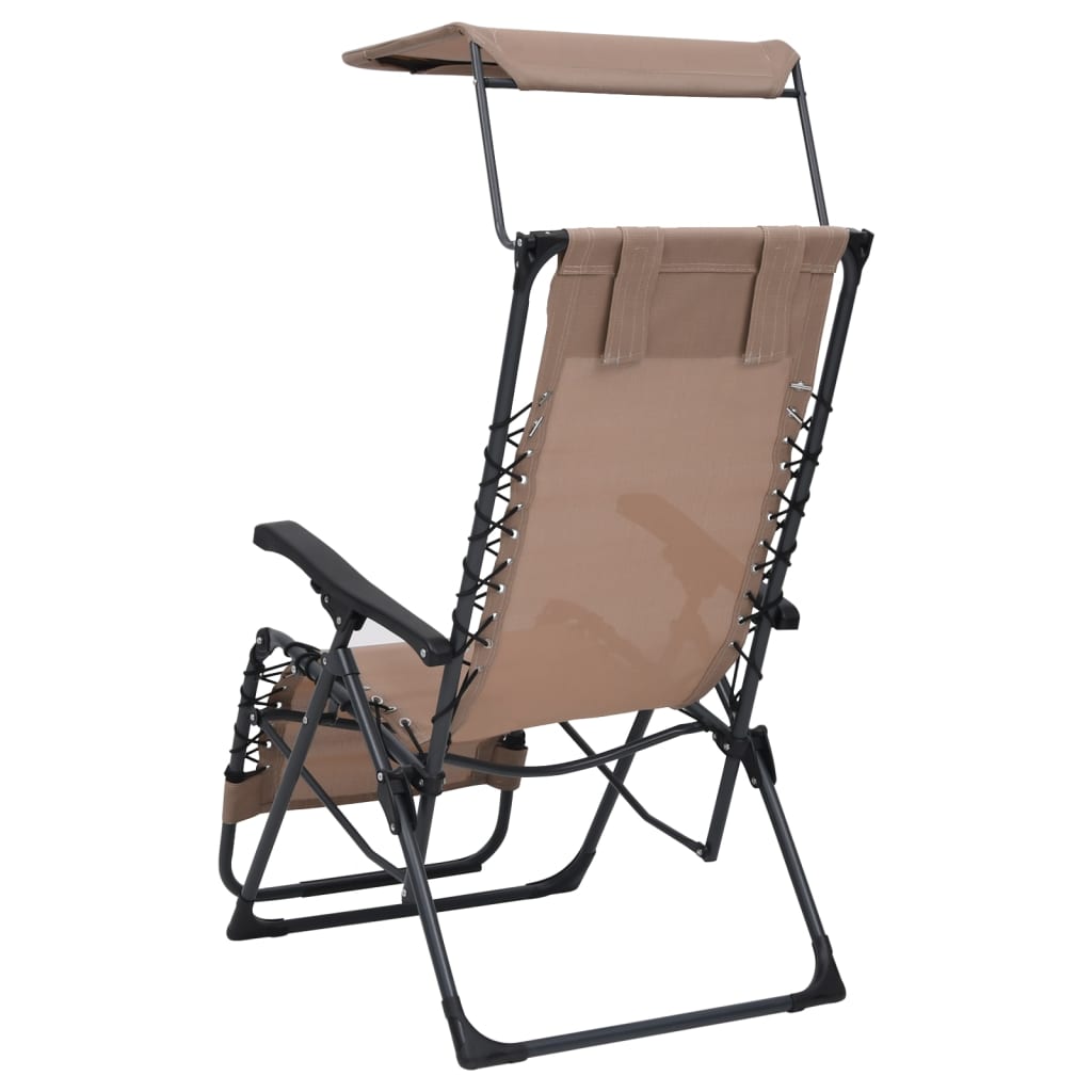 Chaise pliable de terrasse Textilène Taupe - 5