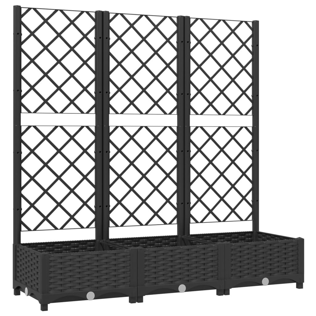 Maison Exclusive - Vaso de jardim com treliça preto 120x40x121,5 cm PP - 2