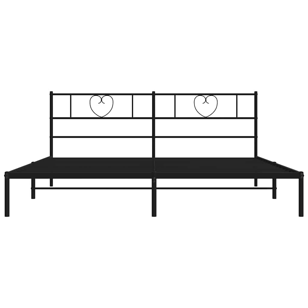 Estructura cama sin colchón con cabecero metal negro 183x213 cm vidaXL - 5