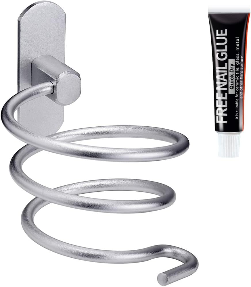 Supporto Per Asciugacapelli Da Parete In Acciaio Inox 304 - Porta Phon Salvaspazio Per Bagno, Camera, Salone - Colore Oro - 5