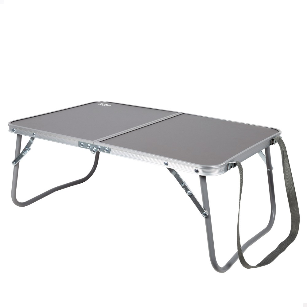 Table de camping pliante 75x55x68 cm argent/blanc en aluminium ML-Design