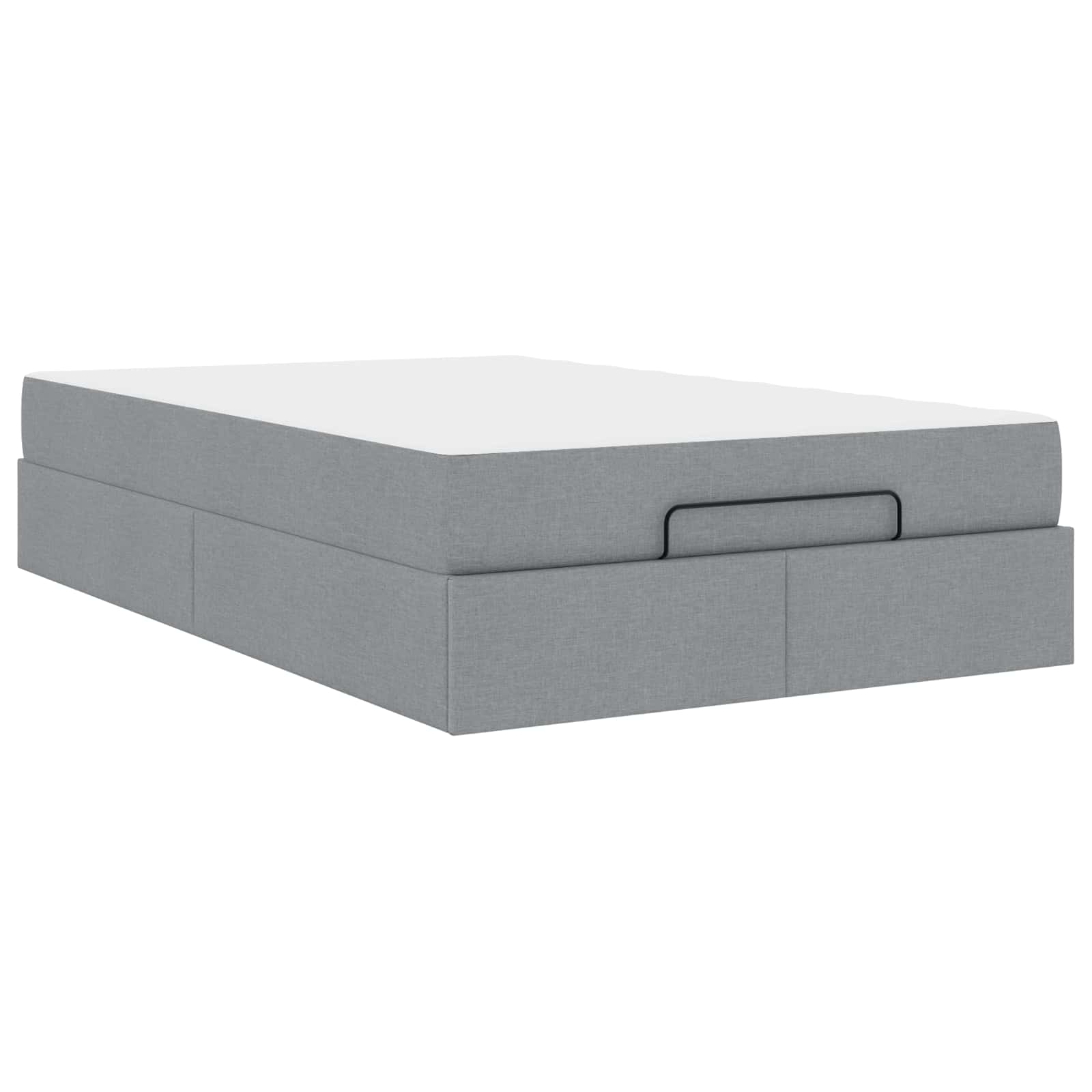 Cadre de lit avec matelas, 2 pièces, gris clair, tissu - 2