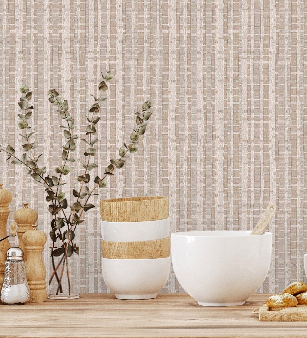 Échantillon DIN A4 de Papier peint vinyle lessivable avec effet de roseau - Kisala 680982 de GAULAN - 2