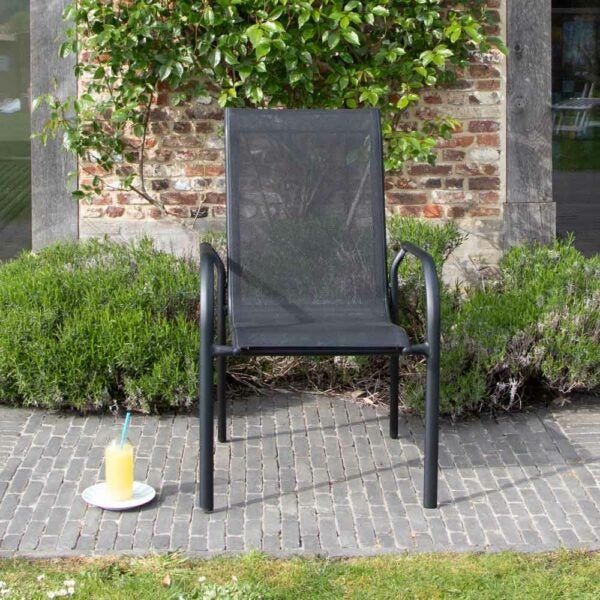 Ensemble de jardin en aluminium et verre 8 P BLACK EDITION avec 8 fauteuils - 8