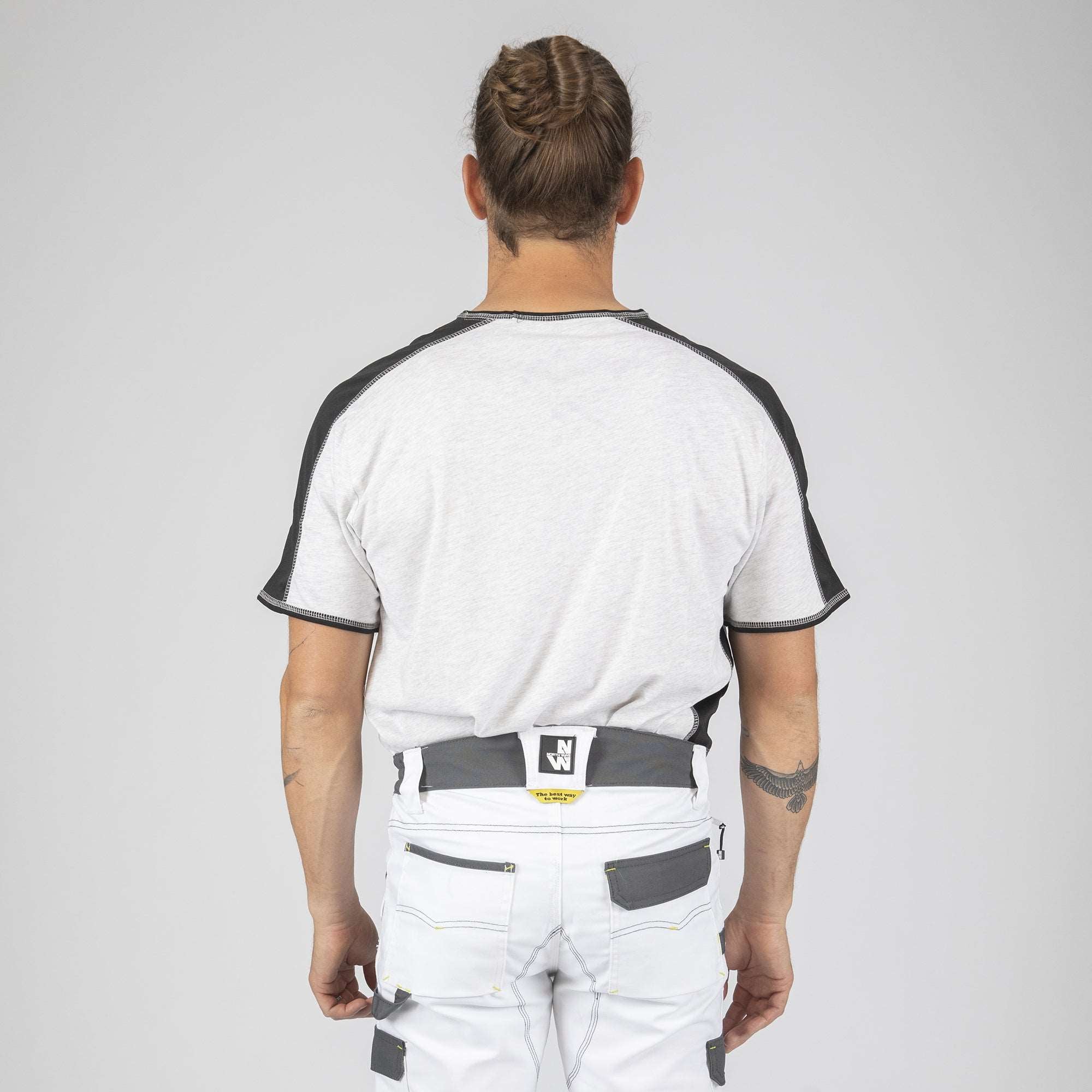 ANDY - T-SHIRT MANCHES COURTES DE TRAVAIL - 1400 Blanc chiné XL - 3