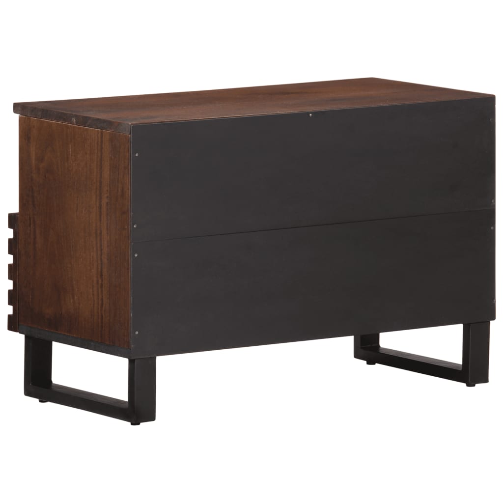 Móvel de TV em madeira de mangueira maciça castanha 70x34x46 cm - COMFORTXL - 4
