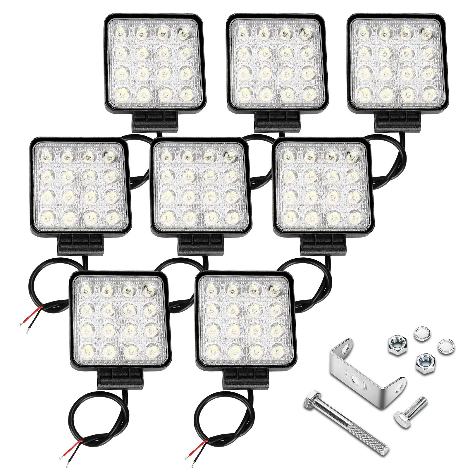 4x Phare LED Travail 6 Pouces 24W - 12V/24V - Étanche IP67 - Pour 4x4, Camion, Tracteur, SUV, Bateau - Projecteur Puissant