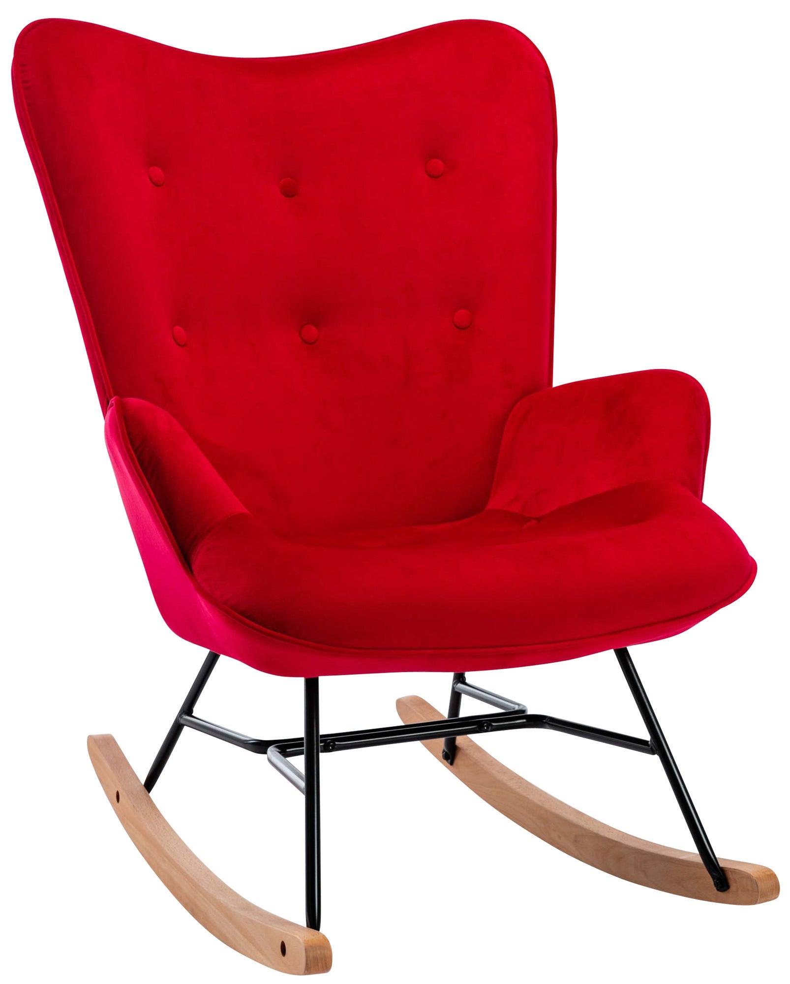 Fauteuil à Bascule Enfant 3-5 Ans - Velours Hollandais, Bois Massif - Charge 50kg - Rose Ou Bleu