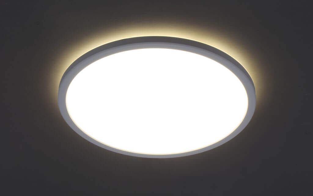 Plafonnier LED rond ultra-plat avec effet rétroéclairage - IP20 - Ø290 mm - Blanc - 4000K - 18W - 2400lm - Briloner - 5