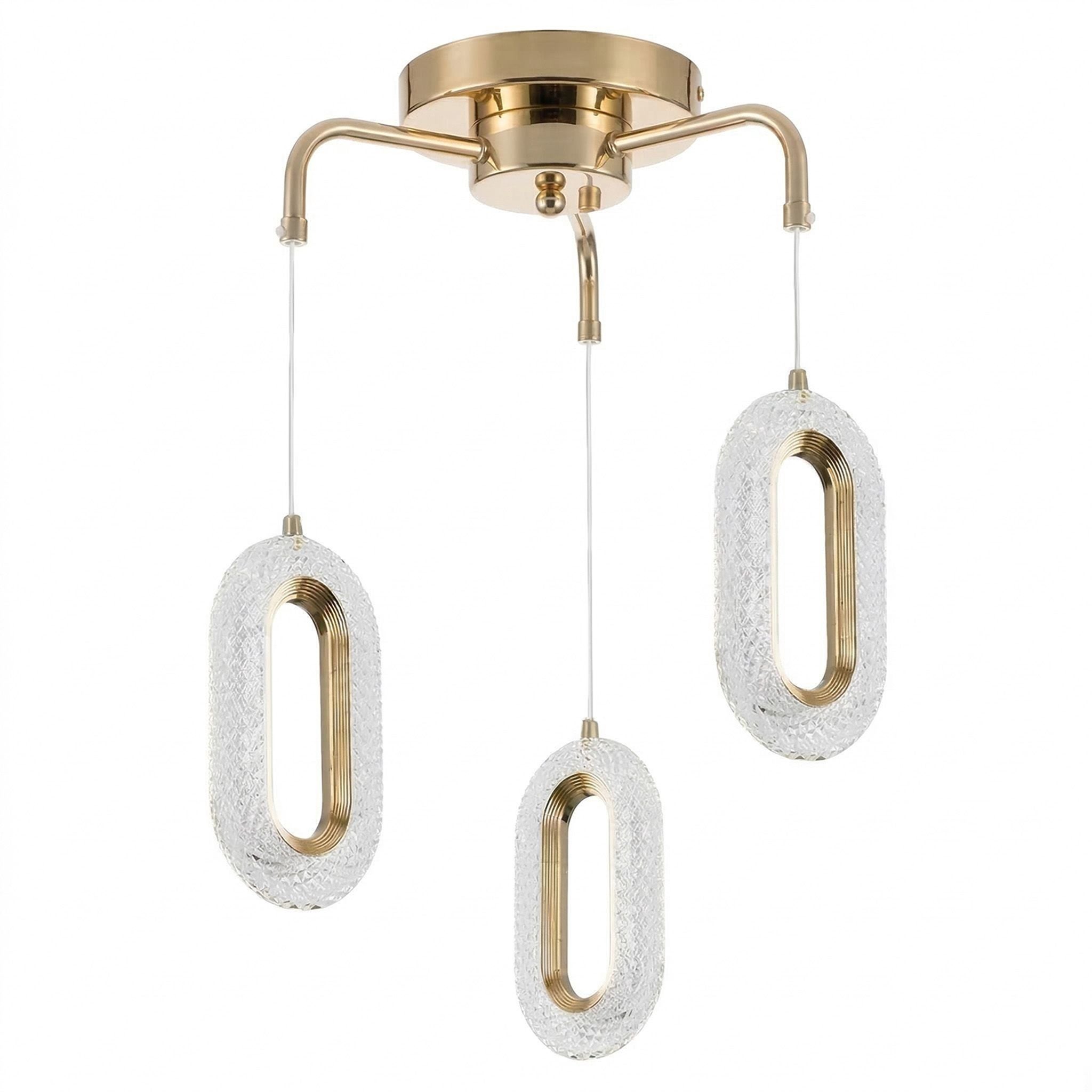 Toolight Lampă Led Suspendată De Tavan G173-3cp Gold