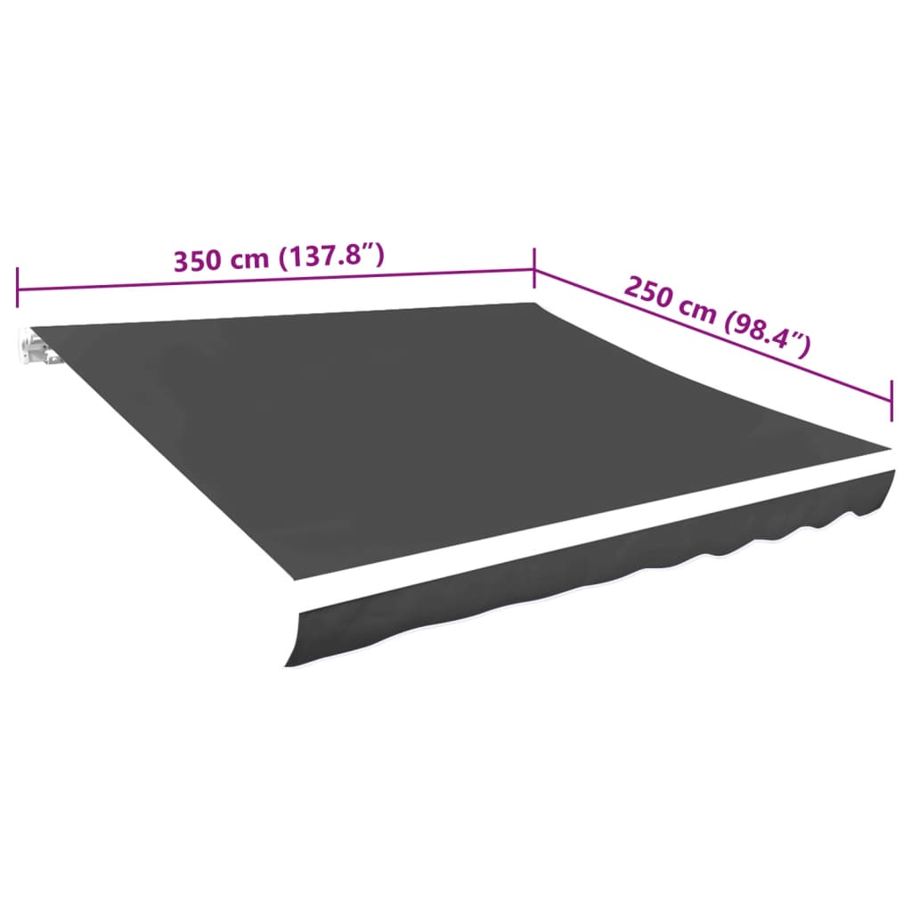 Tendone Parasole in Tela Antracite350x250 cm CFW93628 - 5