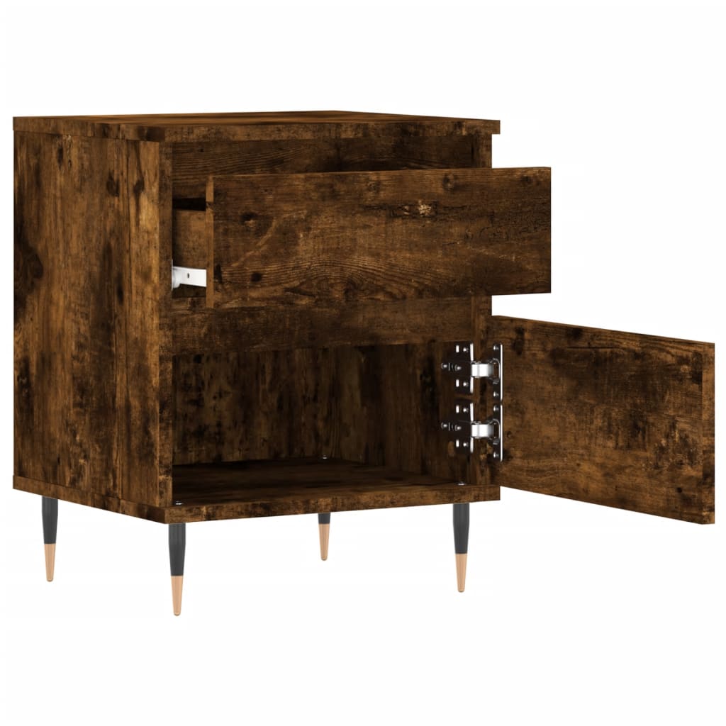 Maison Exclusive - Table de chevet chêne fumé 40x35x50 cm bois d’ingénierie - 6