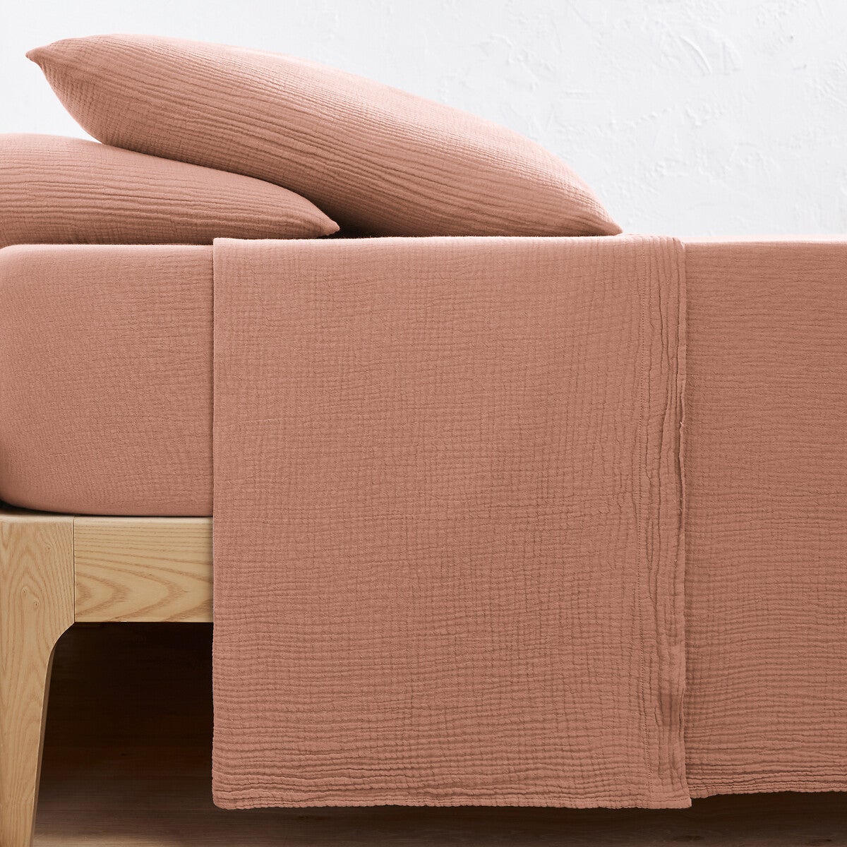 Drap plat uni gaze de coton, Kumla - Terre de sienne - 150 x 250 cm ...