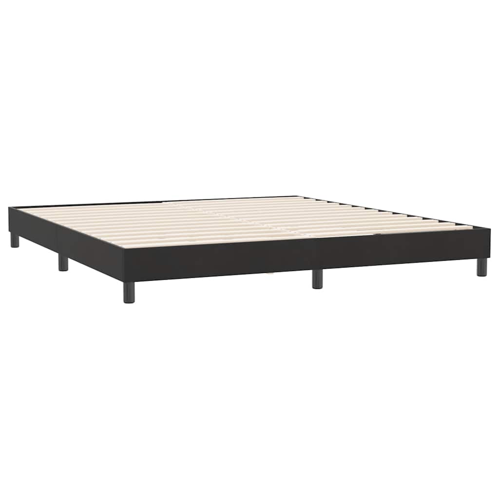 Cadre de lit sans matelas, velours noir, pour la chambre, 180 × 210 cm - 2