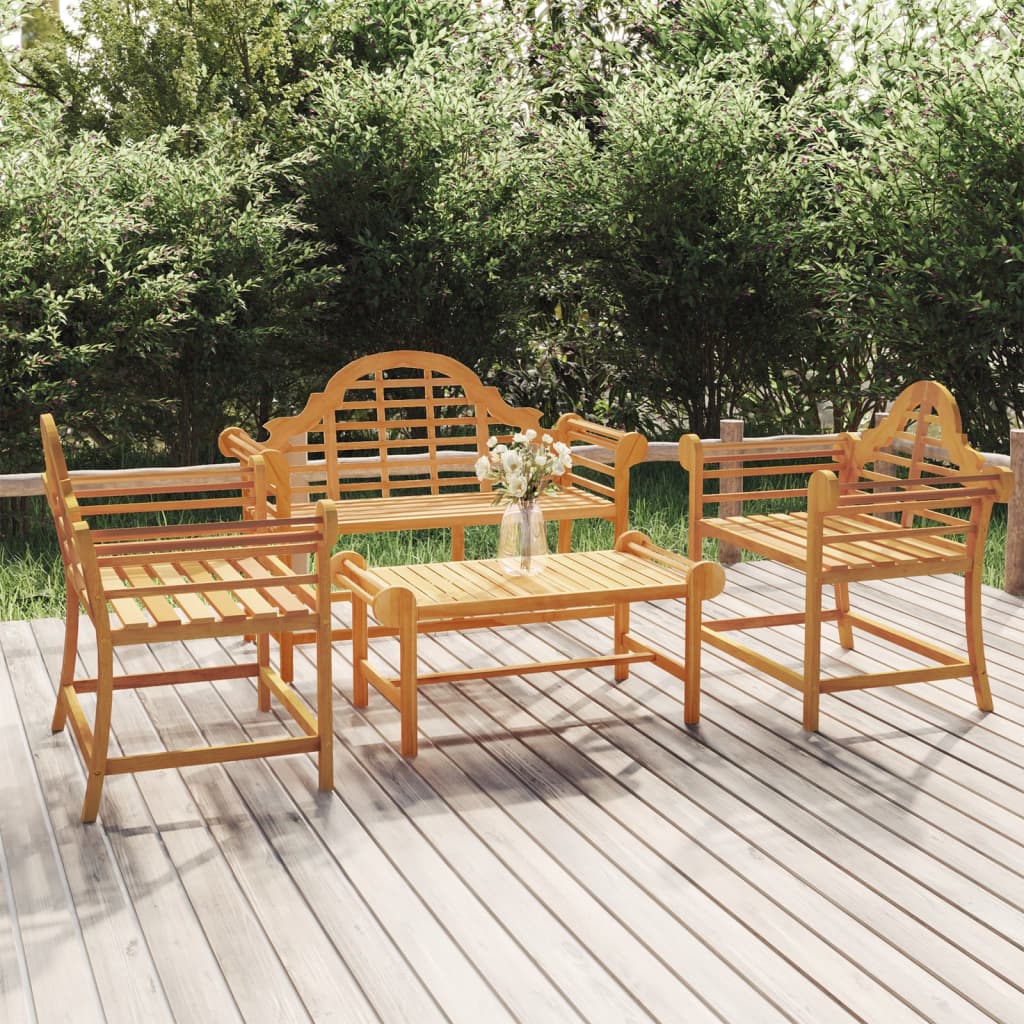 Mesa De Comedor Exterior De Teca Maciza 200x100 Cm - Para Jardín, Terraza O Patio