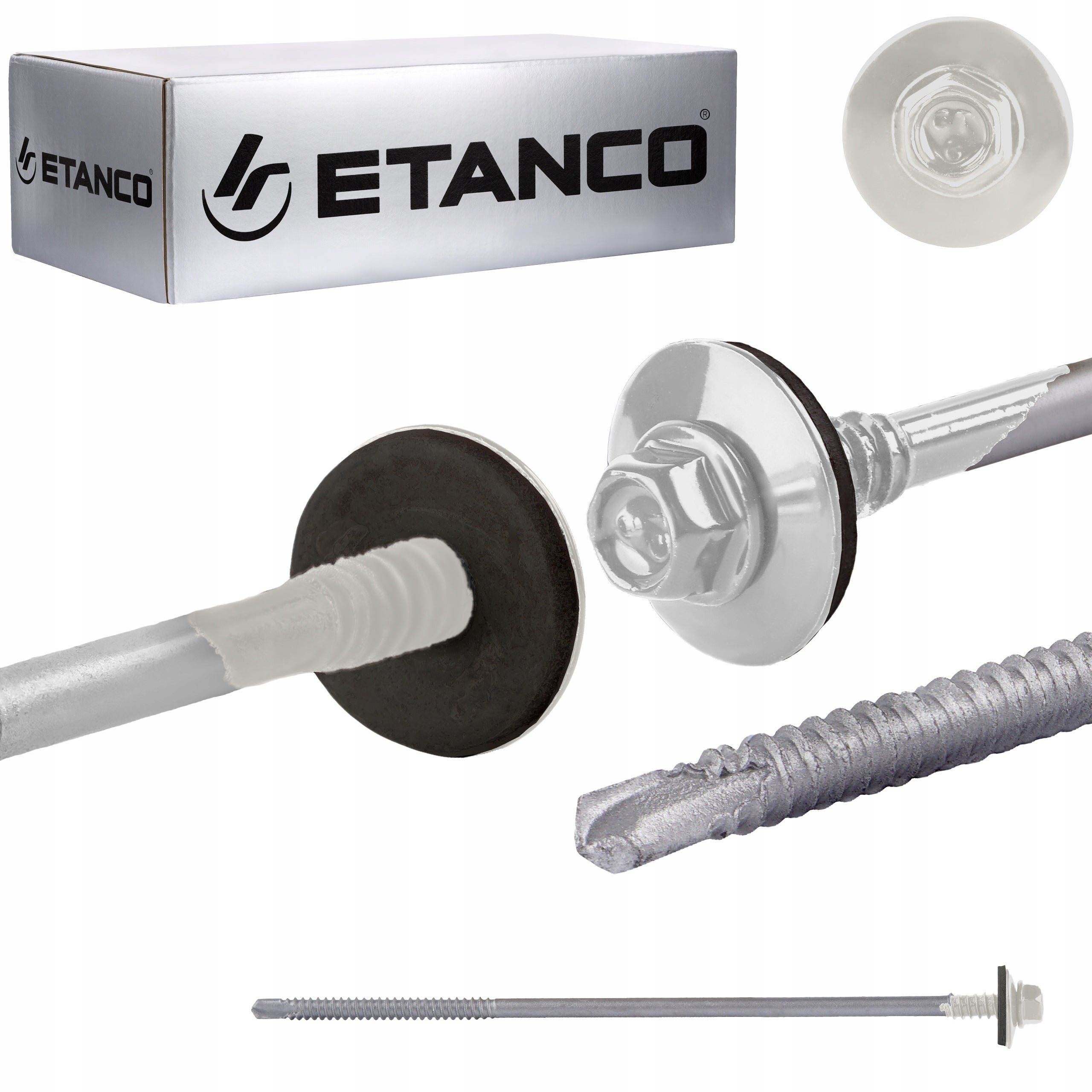 Wkręty do płyt warstwowych Etanco GTR6 SP 5,5/6,3x175 mm RAL 9010 100szt