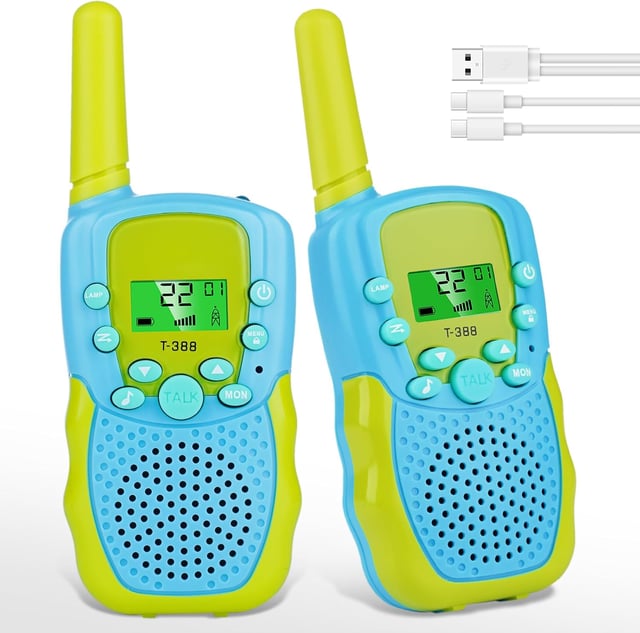 Talkies pour enfants, talkies pour enfants, 2 pièces, talkies, jouets, cadeaux pour 4, 5, 6, 7, 8, 9, 10 ans (Pas de piles.)