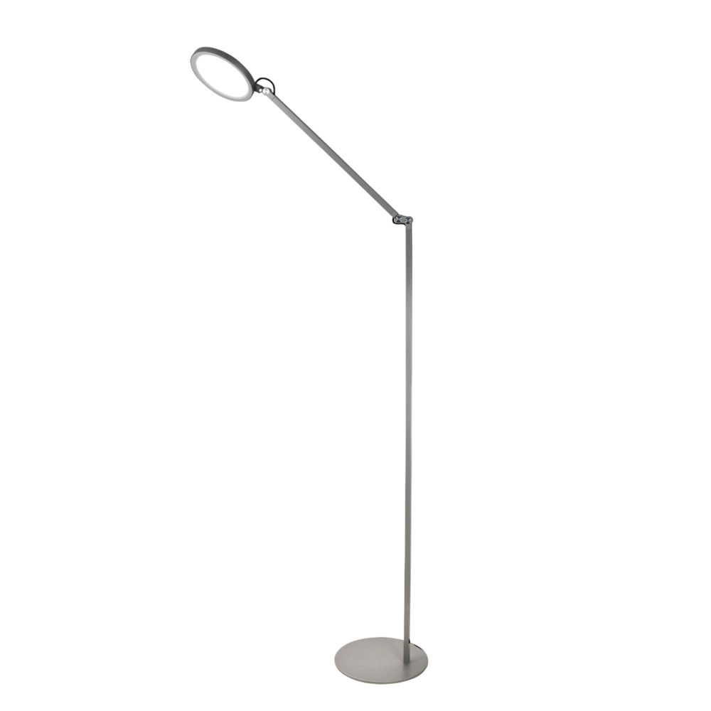 Regina - Regulowana lampa podłogowa LED z metalu, aluminium, wys. 135 cm, Fabas Luce - Zintegrowane światło LED 9W, CCT (3000K, 4000K, 5000K, 6000K)