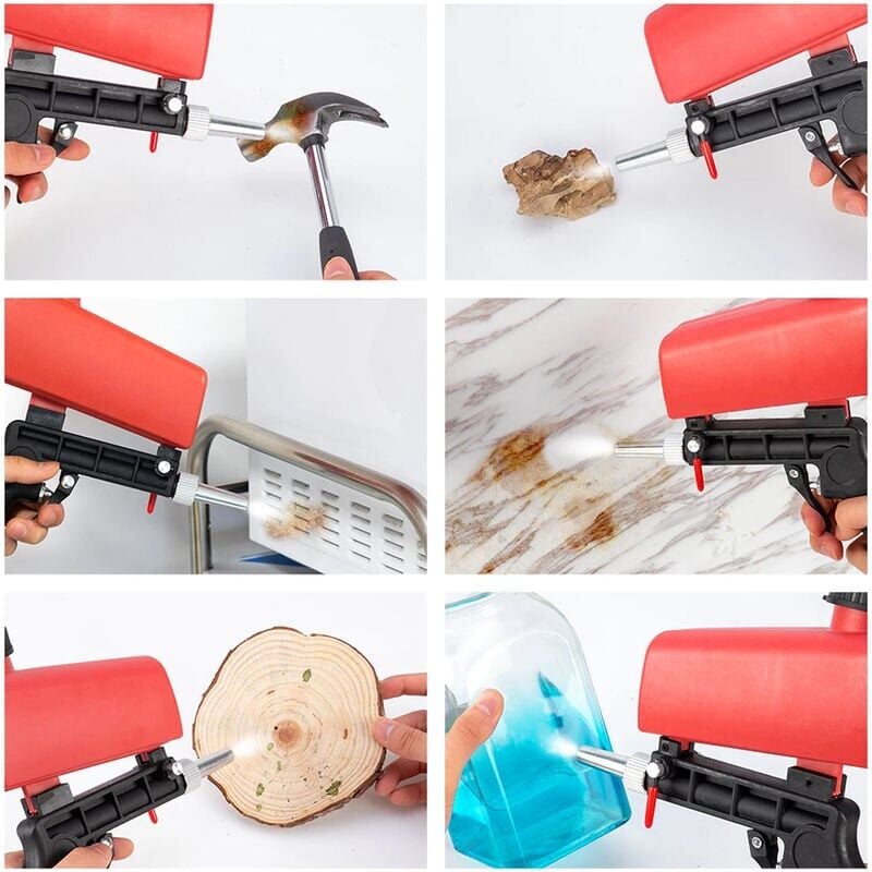 Pistolet de sablage pneumatique à Air Portable 90psi, Machine de sablage à main légère en Aluminium, outil réglable par gravité - 4