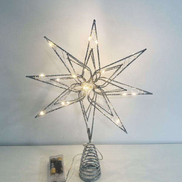 Décoration Lumineuse LED Flocon De Neige, Batterie, Néon Blanc, Pour Noël