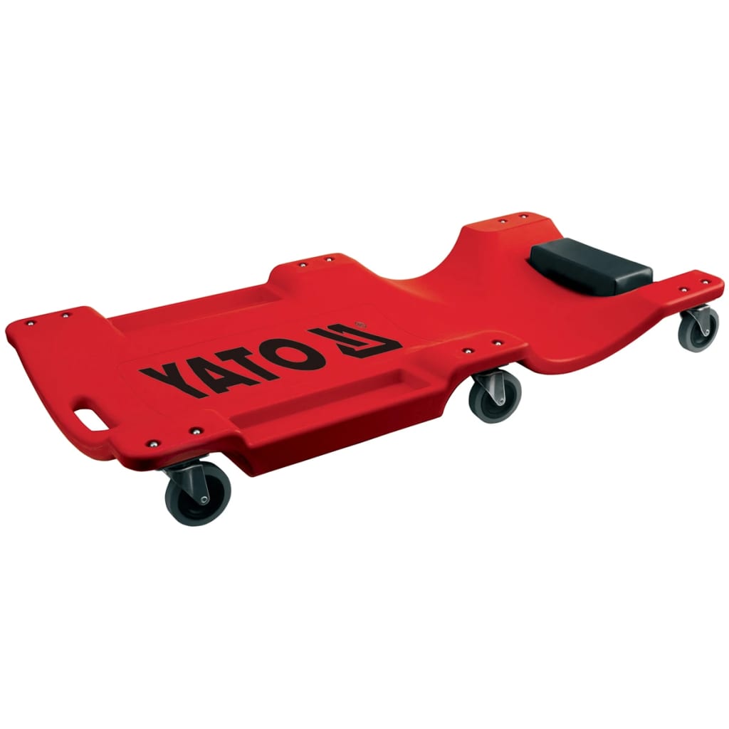 Chariot Garagiste Thermoformé Ergonomique - 6 Roues, Coussin Matelassé, Plateaux Outils - Idéal Pour Vidange Et Entretien Auto