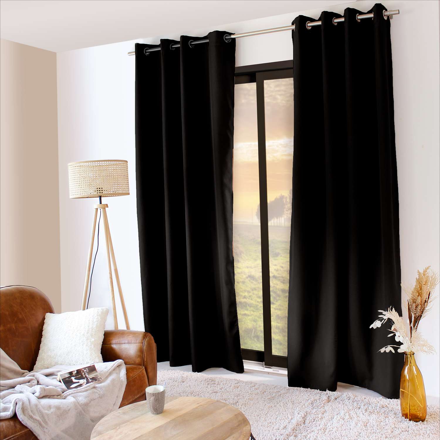 Rideau thermique Glacier - 135 x 240 cm - Noir - 2