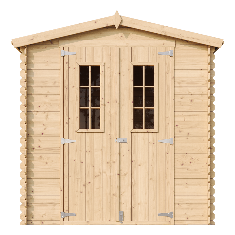 Abri de jardin en bois AVEC SOL TRAITÉ - TIMBELA M343C+M343G - Stockage extérieur I216xL206xH218 cm/ 3.53 m2 Petit abri à outils, Local à vélos - 3