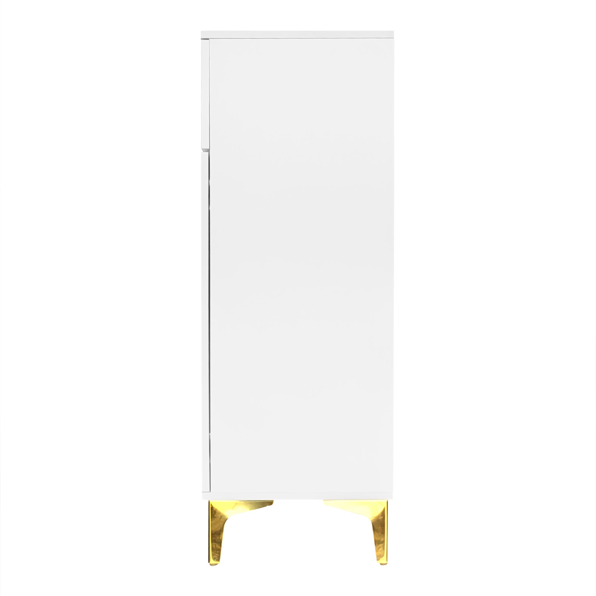 Buffet/vestiaire élégant avec panneaux texturés, tablettes ajustables, décorations dorées et tiroirs - 8