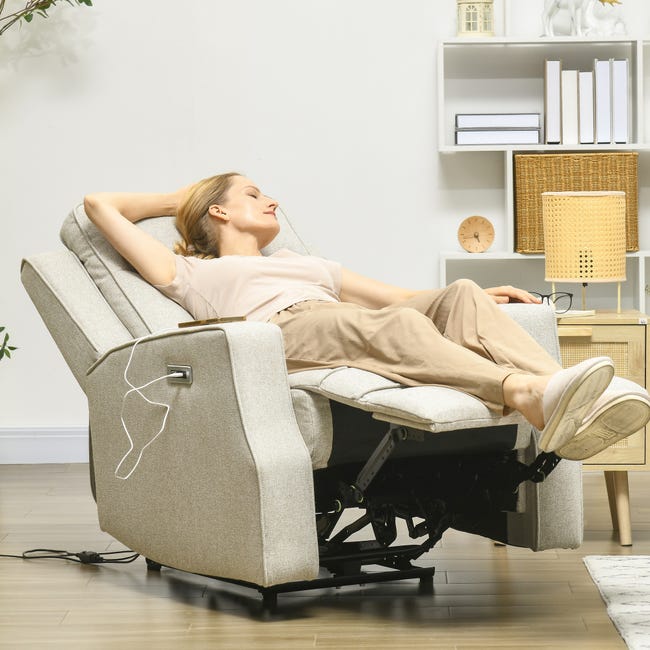 HOMCOM Poltrona Relax Elettrica, Poltrona Reclinabile a 150