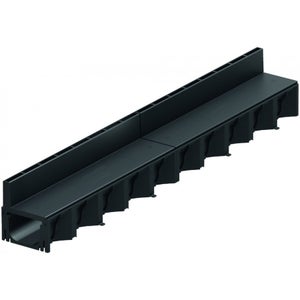 Caniveau Plastique Noir Classe A15 - Kit 9 M Avec Naissances - Pour Drainage Extérieur