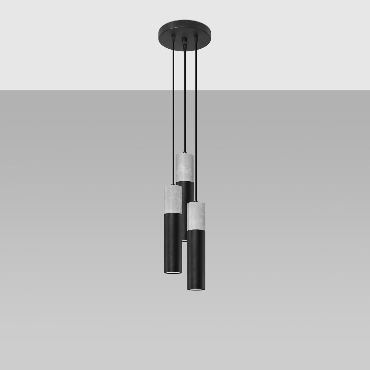 Lampa wisząca LUME 3P czarny LED 4000K - 20x20x110cm Sollux