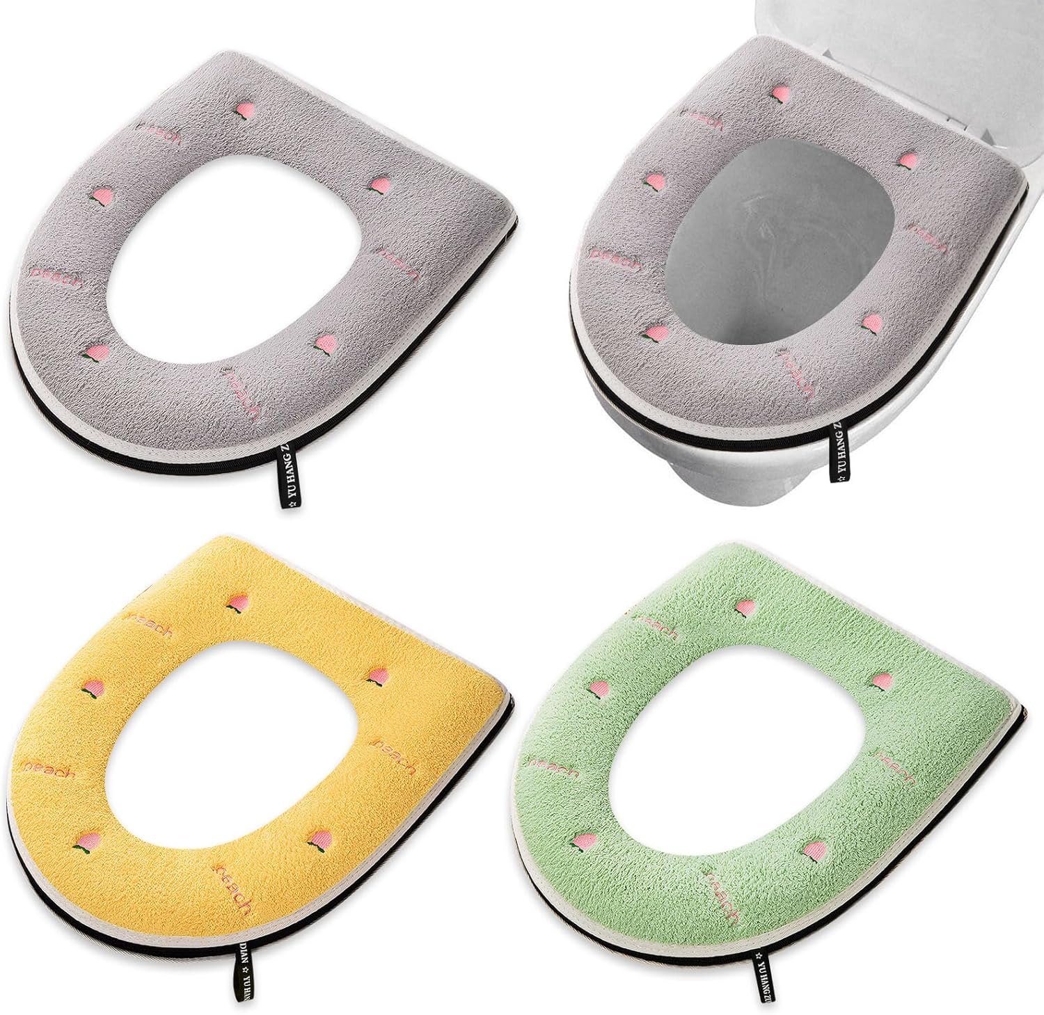 Pokrowce na deski sedesowe – 3 opakowania poliestrowych pokrowców na deski sedesowe, miękkie poduszki, ekologiczne, łatwe do prania i zdejmowania