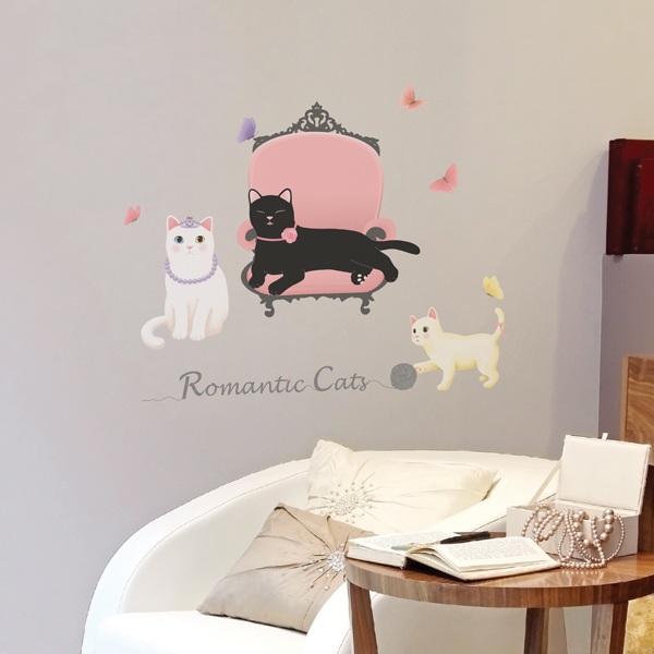 Adesivo gatti romantici - Sticker adesivo - adesivi murali - - 2