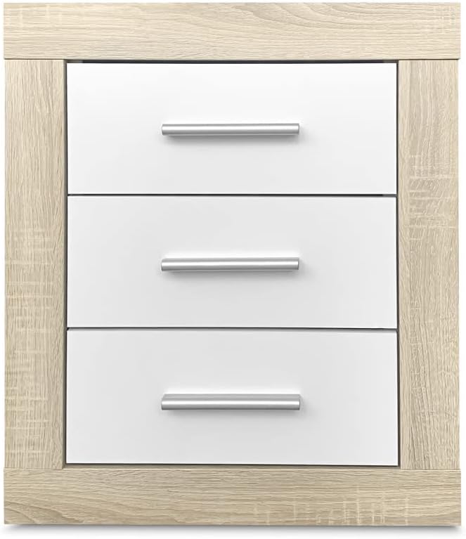 Ensemble tête de lit 160 x 120 cm + 2 tables de chevet | Chambre complète | Couleur chêne Cambria et blanc (pour lit 135-140 ou 160) - 6