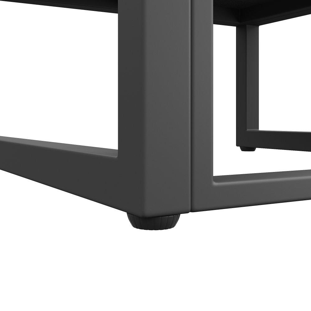 Ensemble de meubles de jardin avec structure en fer galvanisé, canapé d'angle, table en verre trempé et coussins gris - 6