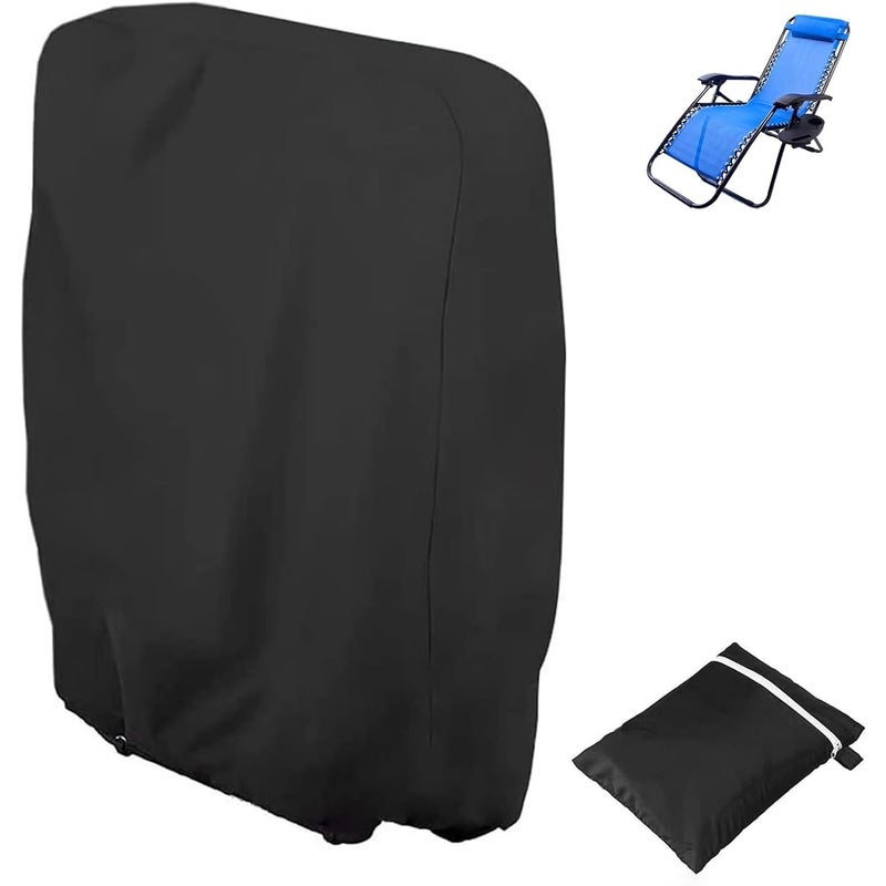 Składany pokrowiec na leżak ogrodowy Oxford, wiatroodporny, odporny na promieniowanie UV, wodoodporny (czarny, 1 opakowanie)