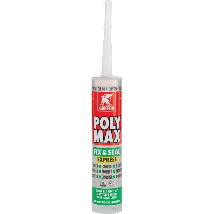 Mastic/Colle POLYMAX FIX&SEAL cristal clear cartouche 300g - 2