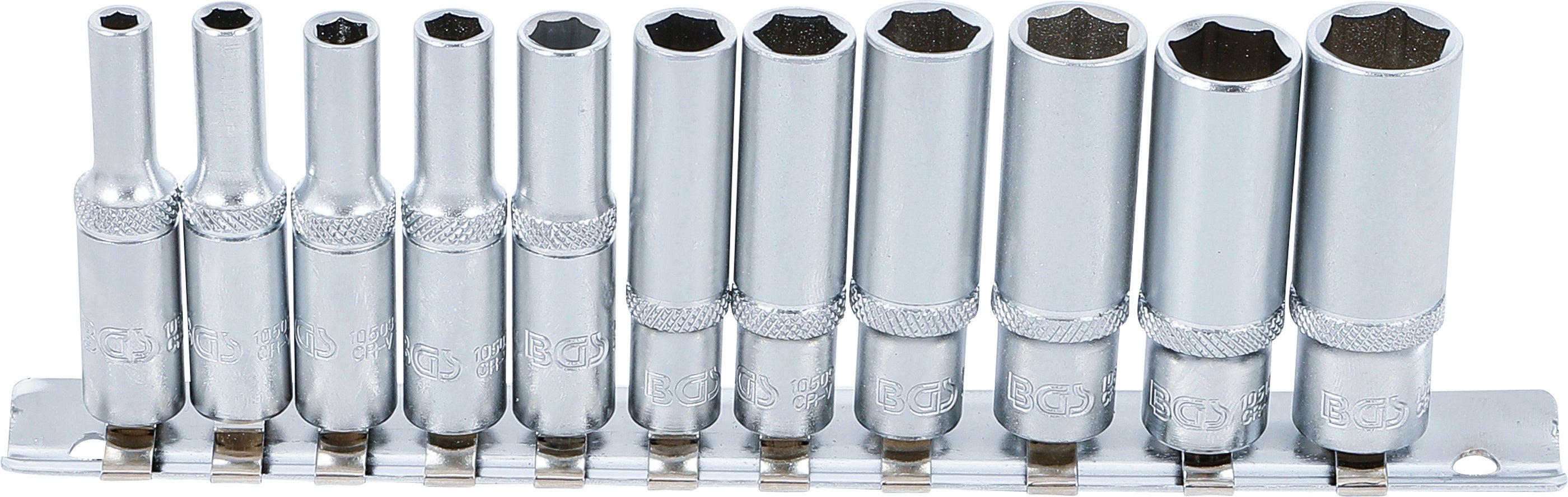 Zestaw kluczy nasadowych BGS głębokich 6,3 (1/4) 4-13 mm 11 szt. - 2221