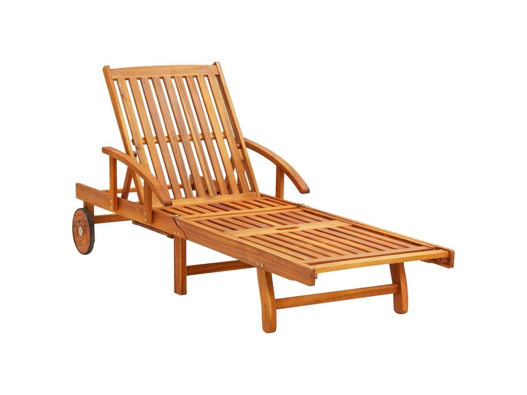 Conjunto de 2 tumbonas hamacas camas de jardín muebles de terraza muebles de exterior con cojines madera 02_0012067 - 2