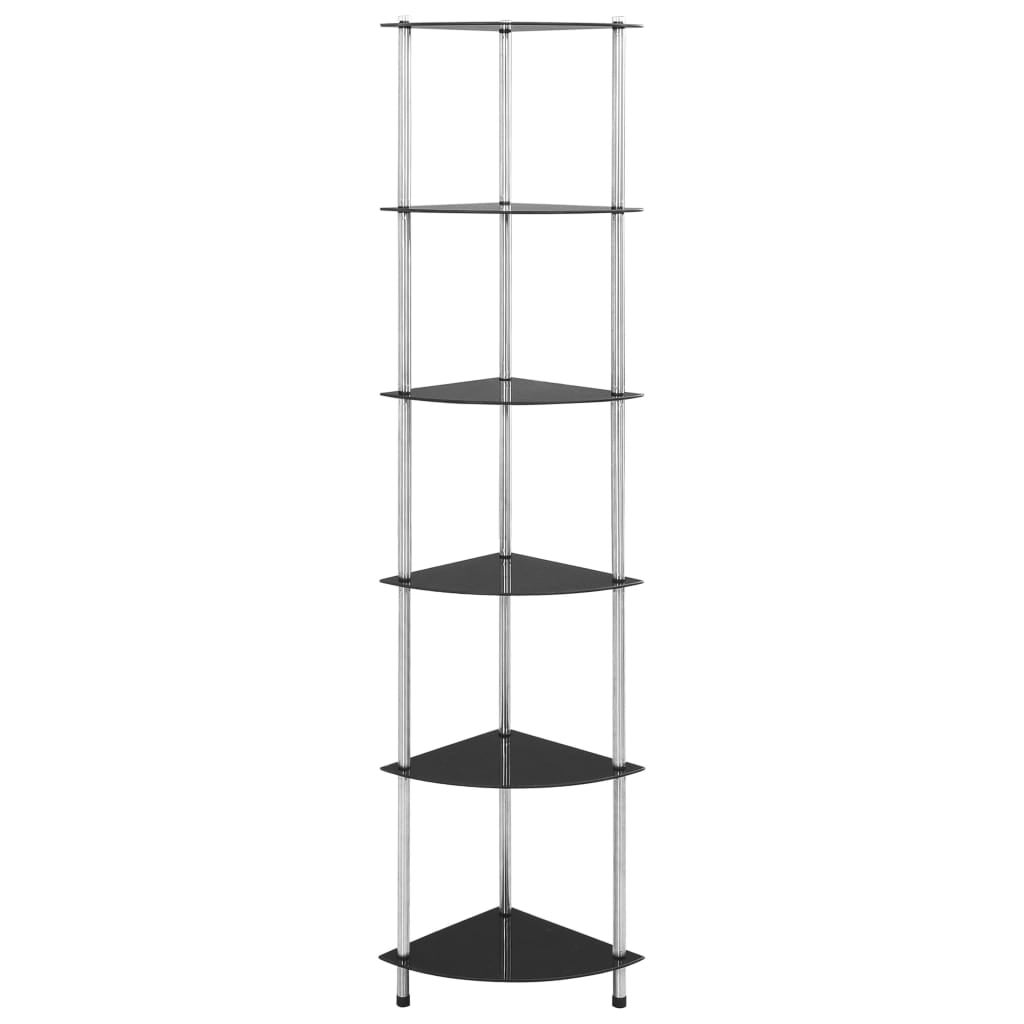 Estantería de 6 niveles, 30x30x160 cm, cristal templado, se puede utilizar en el salón, la oficina o el baño, resistente y segura, fácil de limpiar