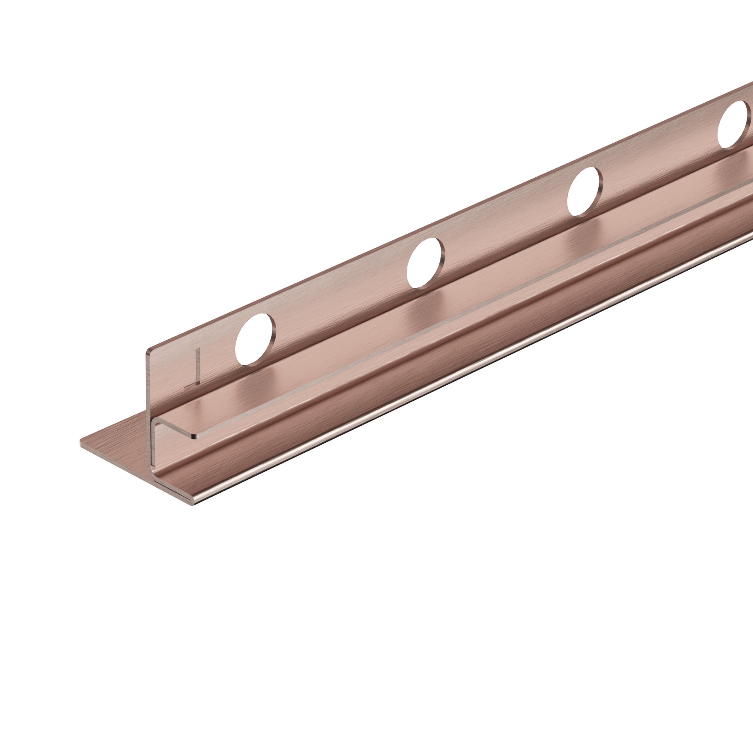 Balneo Listwa Spadkowa Podłogowa Do Szkła Lewa 170 cm Miedziana Brodzikowa Listwa Ze Stali Nierdzewnej